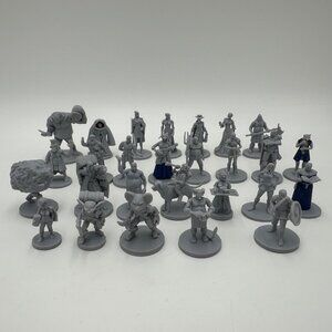 27 Wildspire Heroic Townsfolk Minatures / 28 mm scale / 3 partially painted
